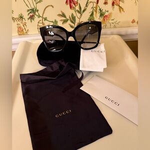 Gucci Women's Black Cat Eye Sunglasses